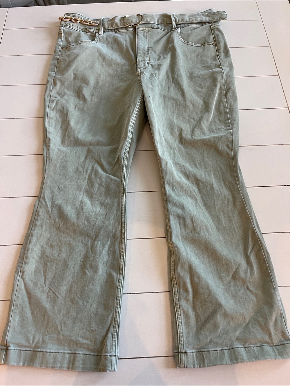White House Black Market Light Sage Boot Cut Pants